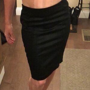 MARCIANO Women’s Lingerie Inspired Black Textured Satin Pencil Skirt Siz…